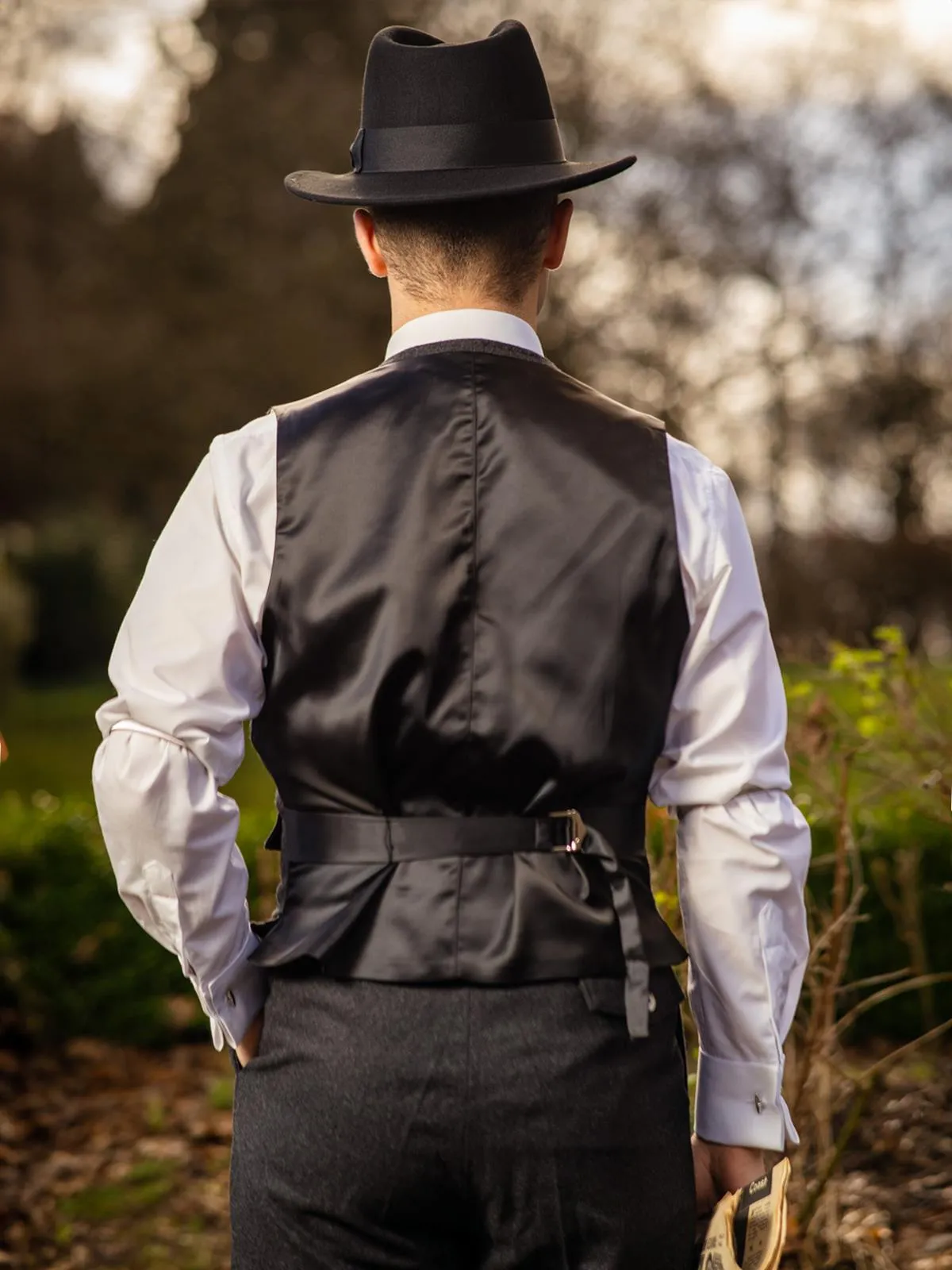 1940s Vintage Deliverance Marl Waistcoat in Charcoal