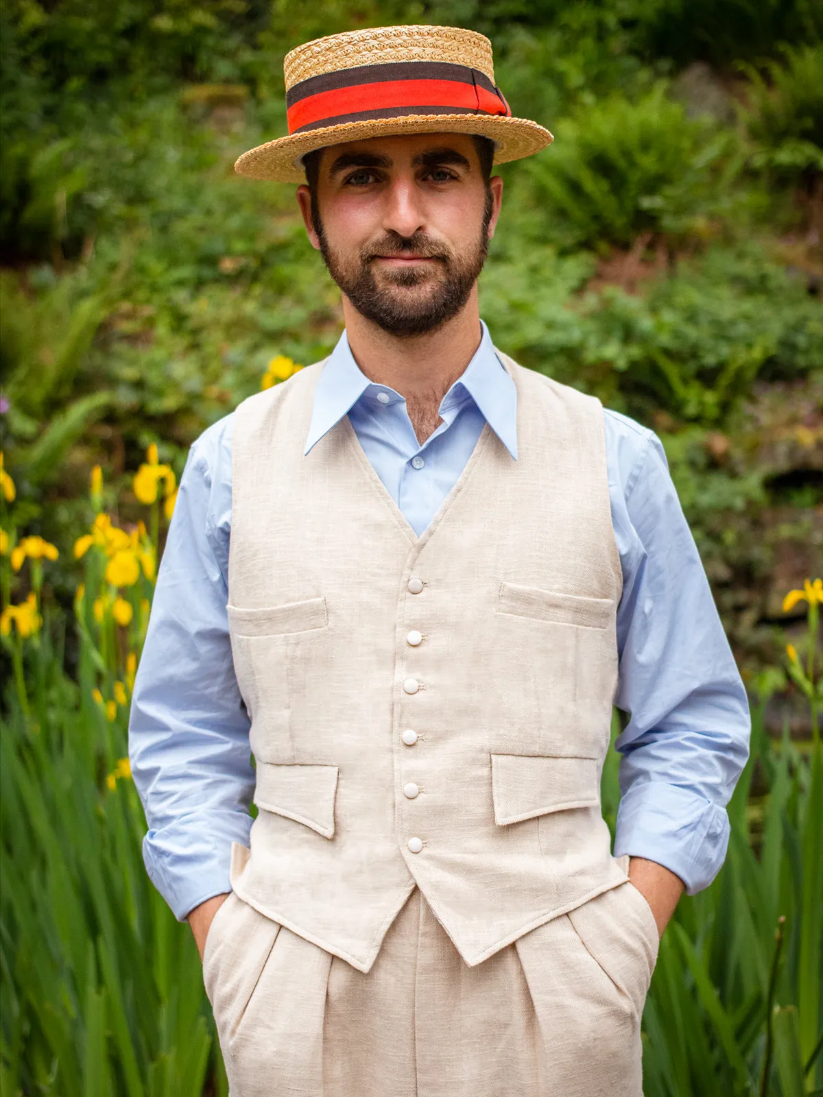 1940s Vintage Gadabout Linen Waistcoat