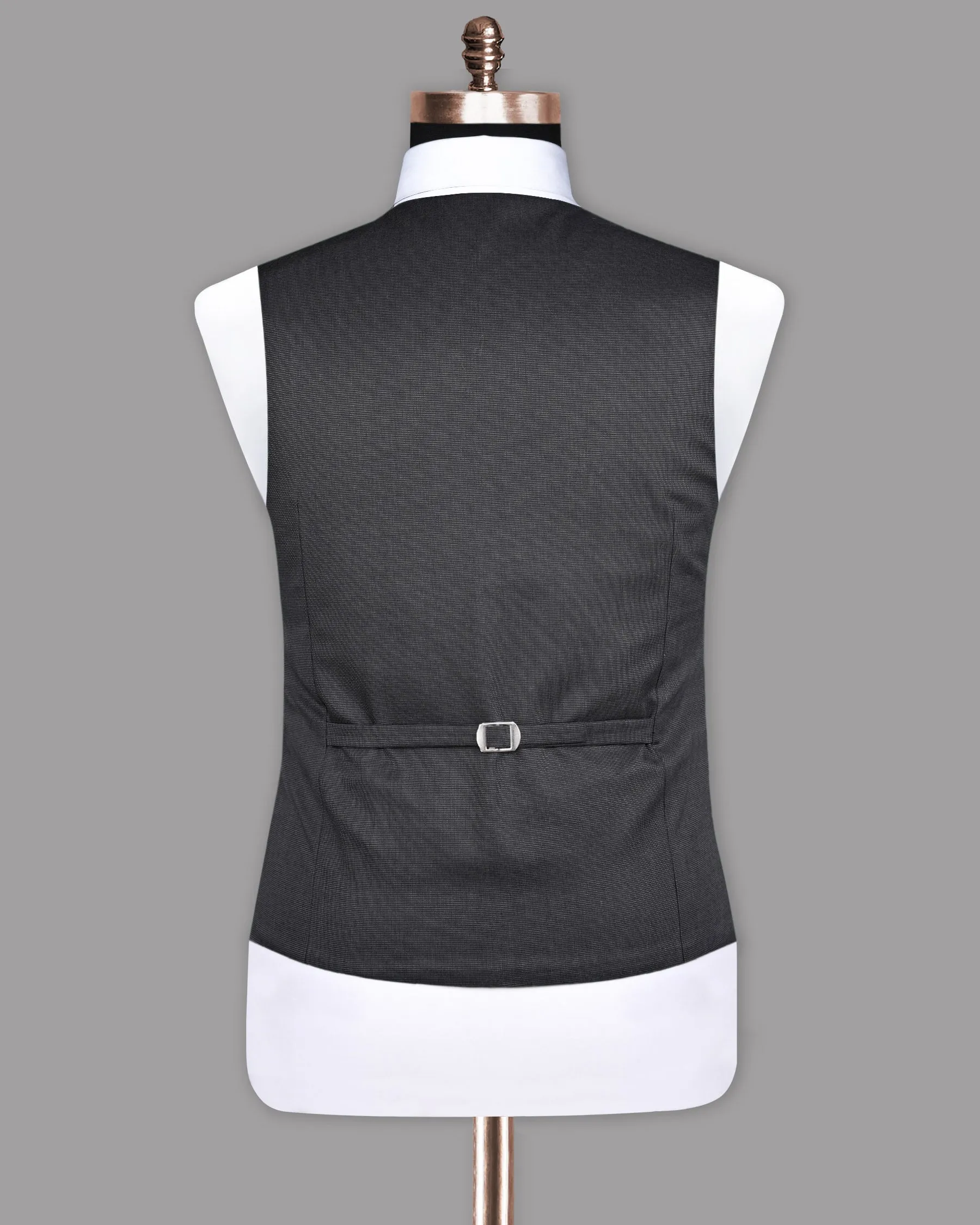 Abbey Gray Micro Textured Wool Waistcoat