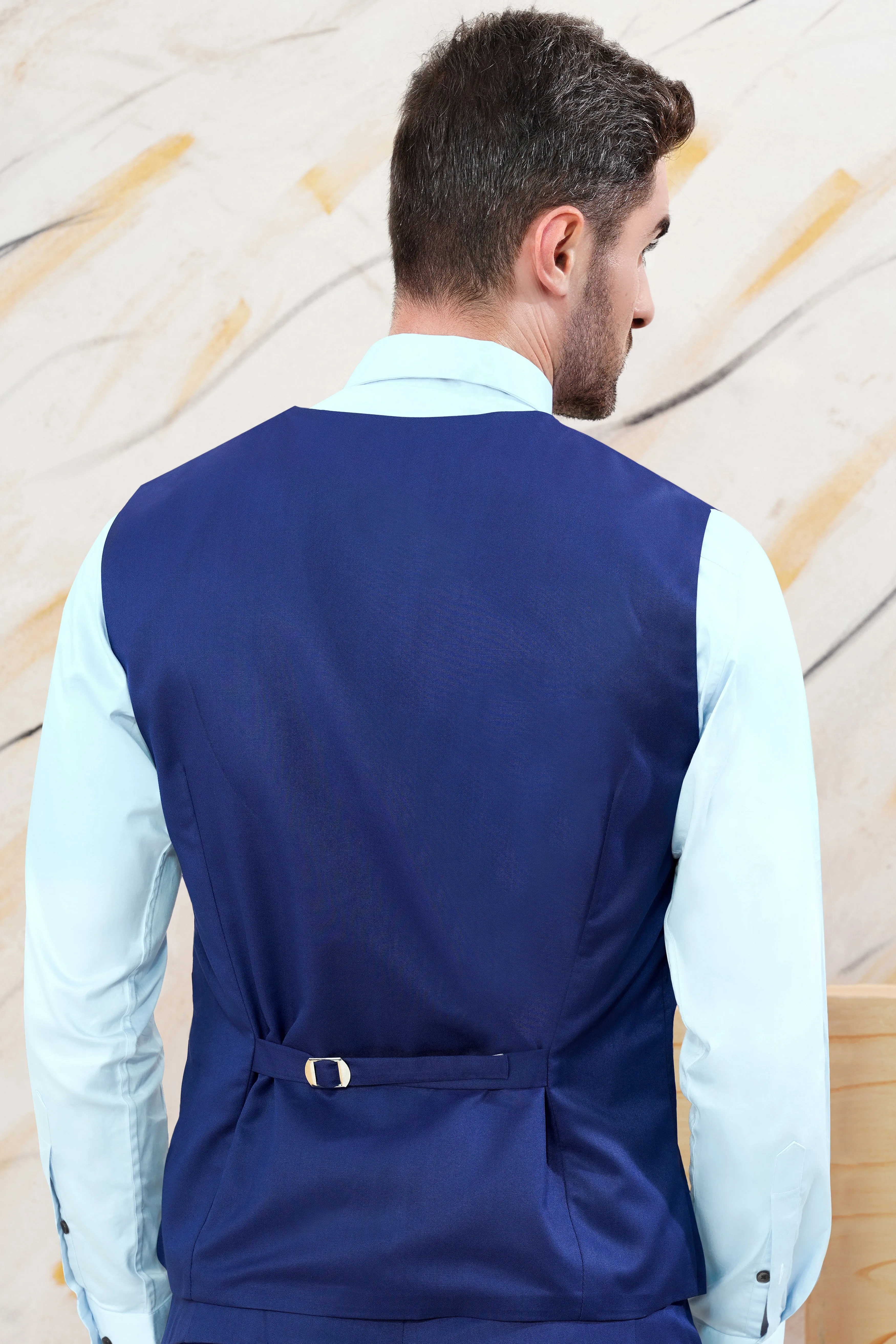 Admiral Blue Wool Rich Waistcoat