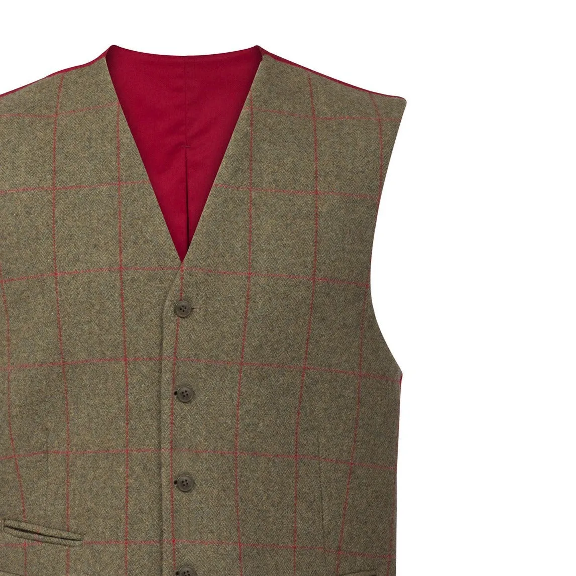 Alan Paine Combrook Men's Tweed Lined-Back Waistcoat