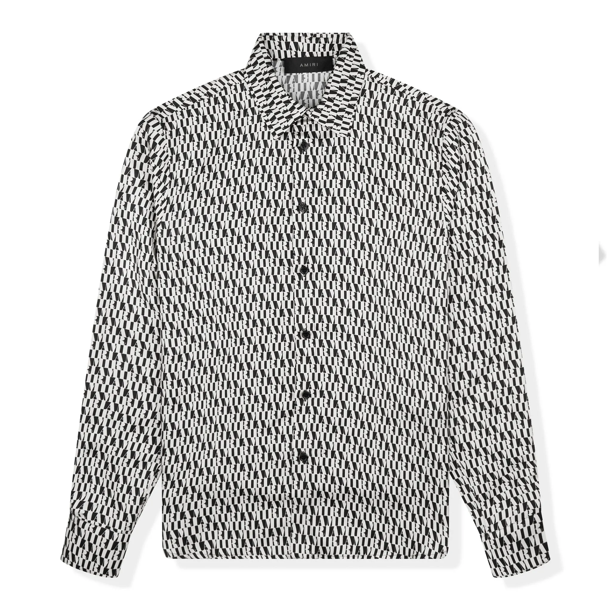 Amiri All Over Silk White Black Shirt