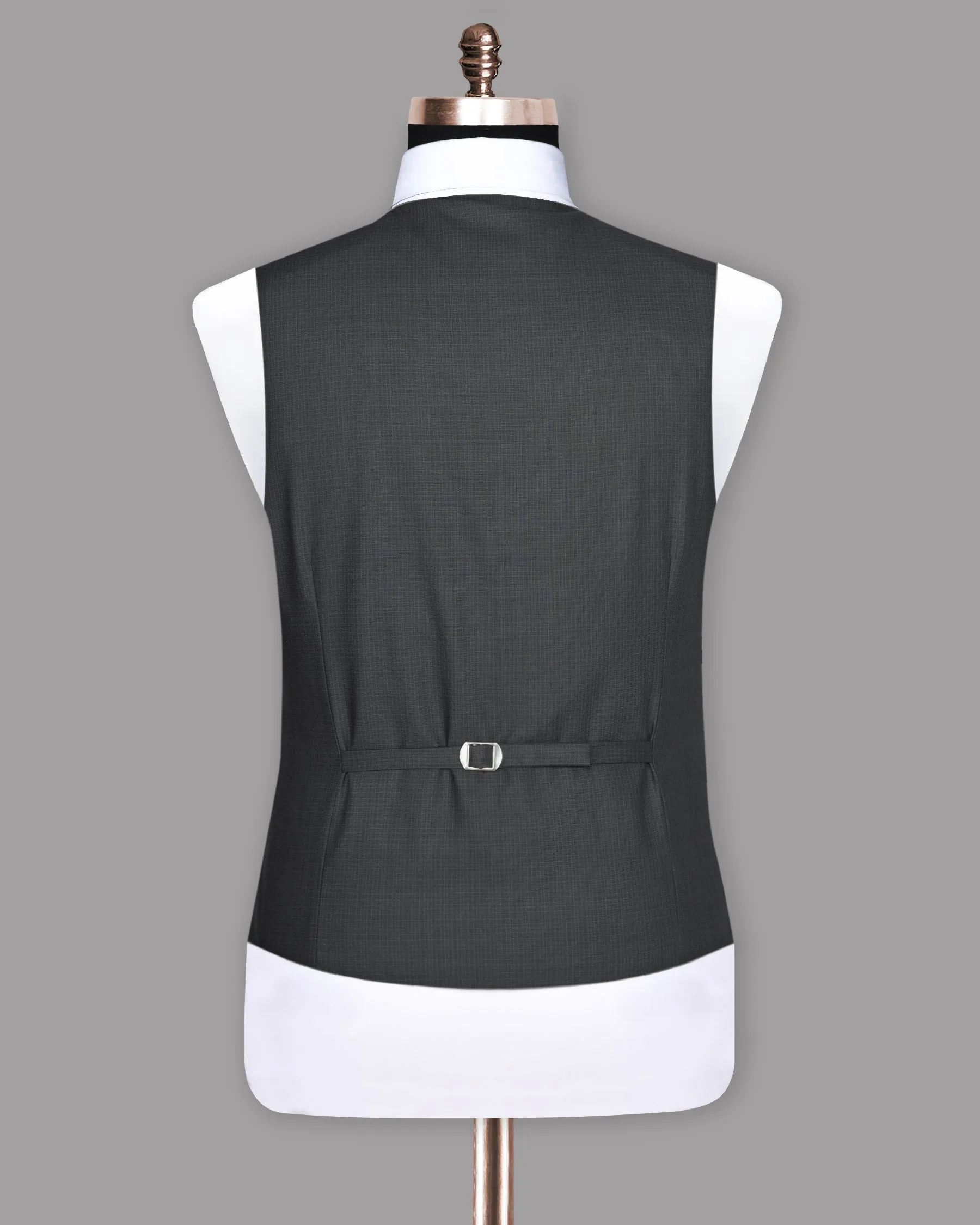 Anchor Grey Micro Checked Waistcoat