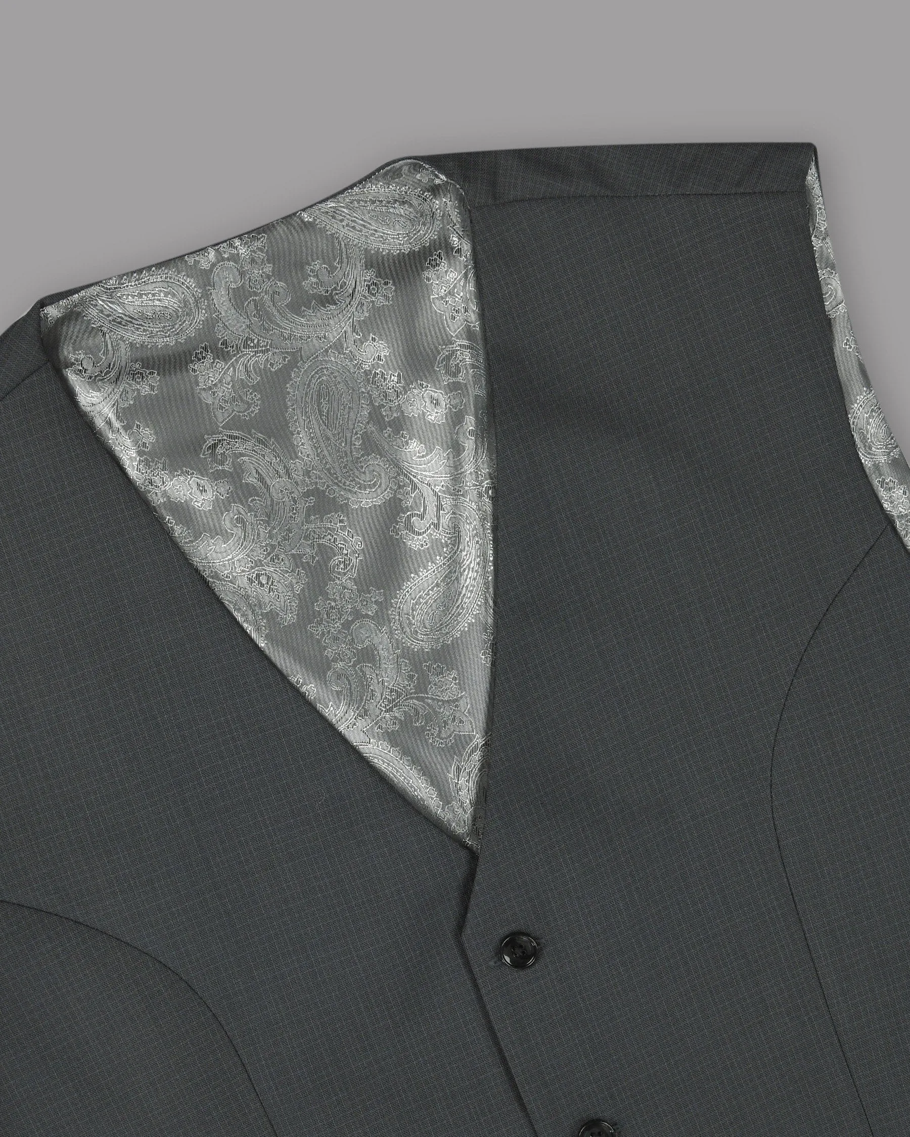 Anchor Grey Micro Checked Waistcoat