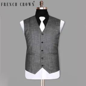 Anchor Grey Slub Textured Waistcoat