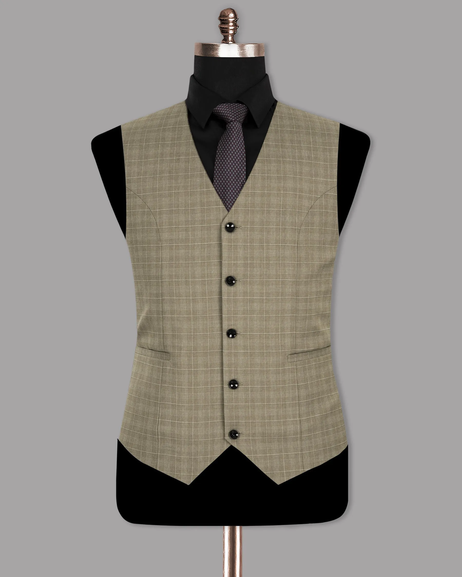 Arrowtown Brown Plaid Waistcoat