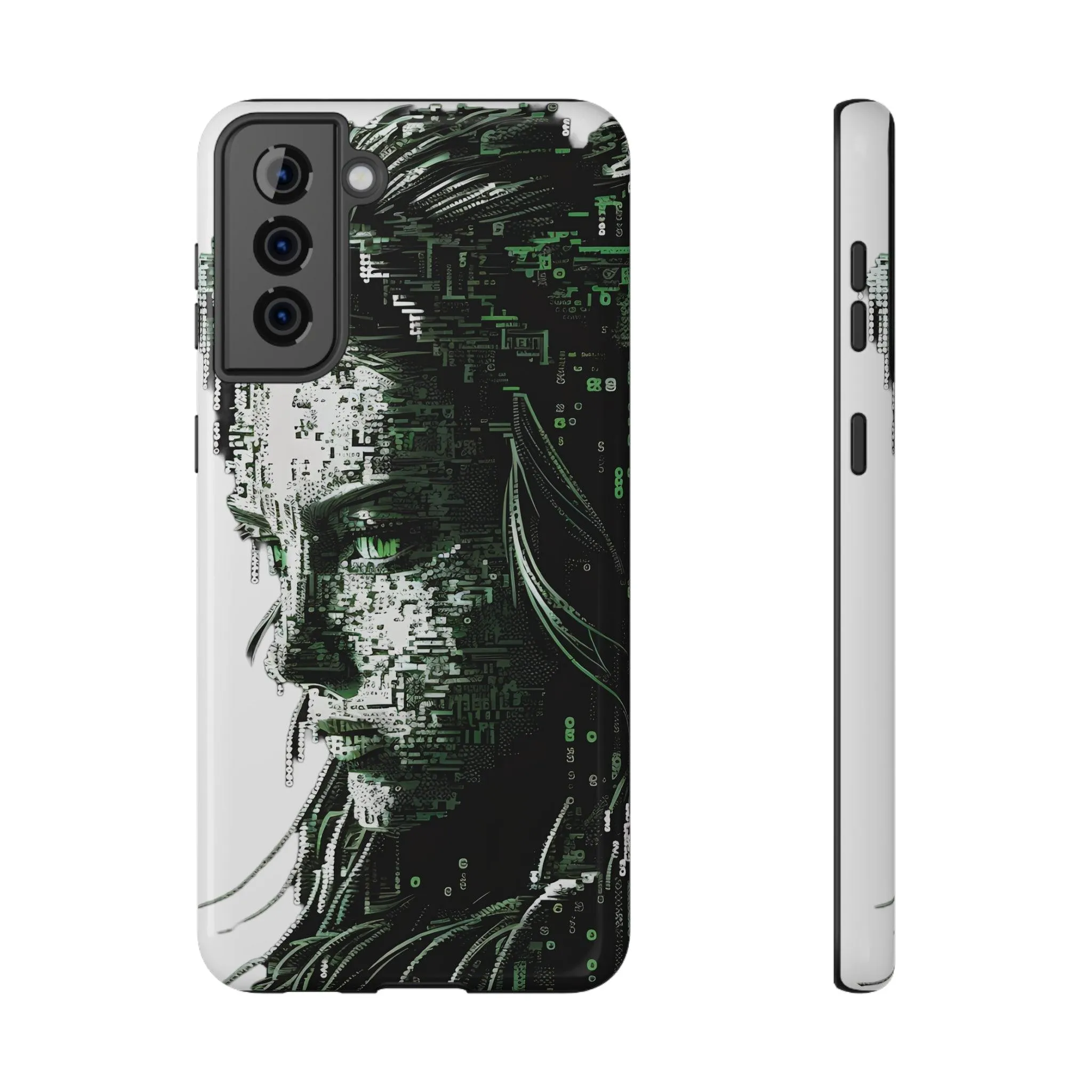 Artificial Intelligence AI Phone Case - Digital / Ansi / Ascii / the Matrix / AI / Lucy Woman - Samsung and Iphone