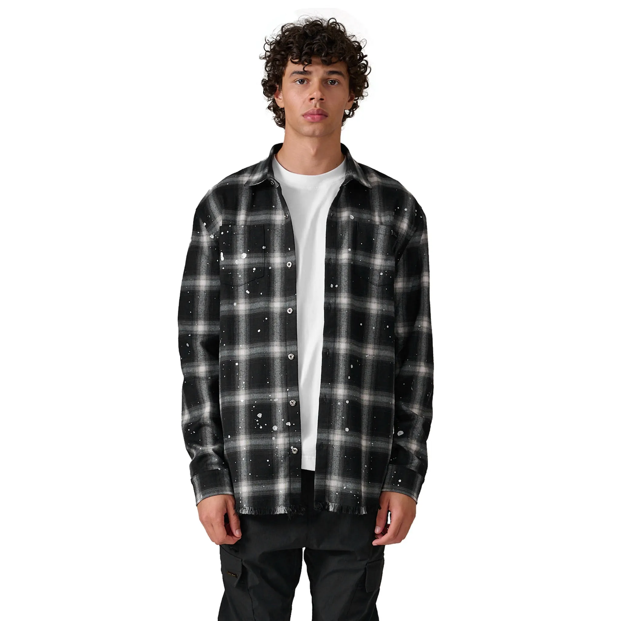 Azat Mard Check Logo Shirt Black