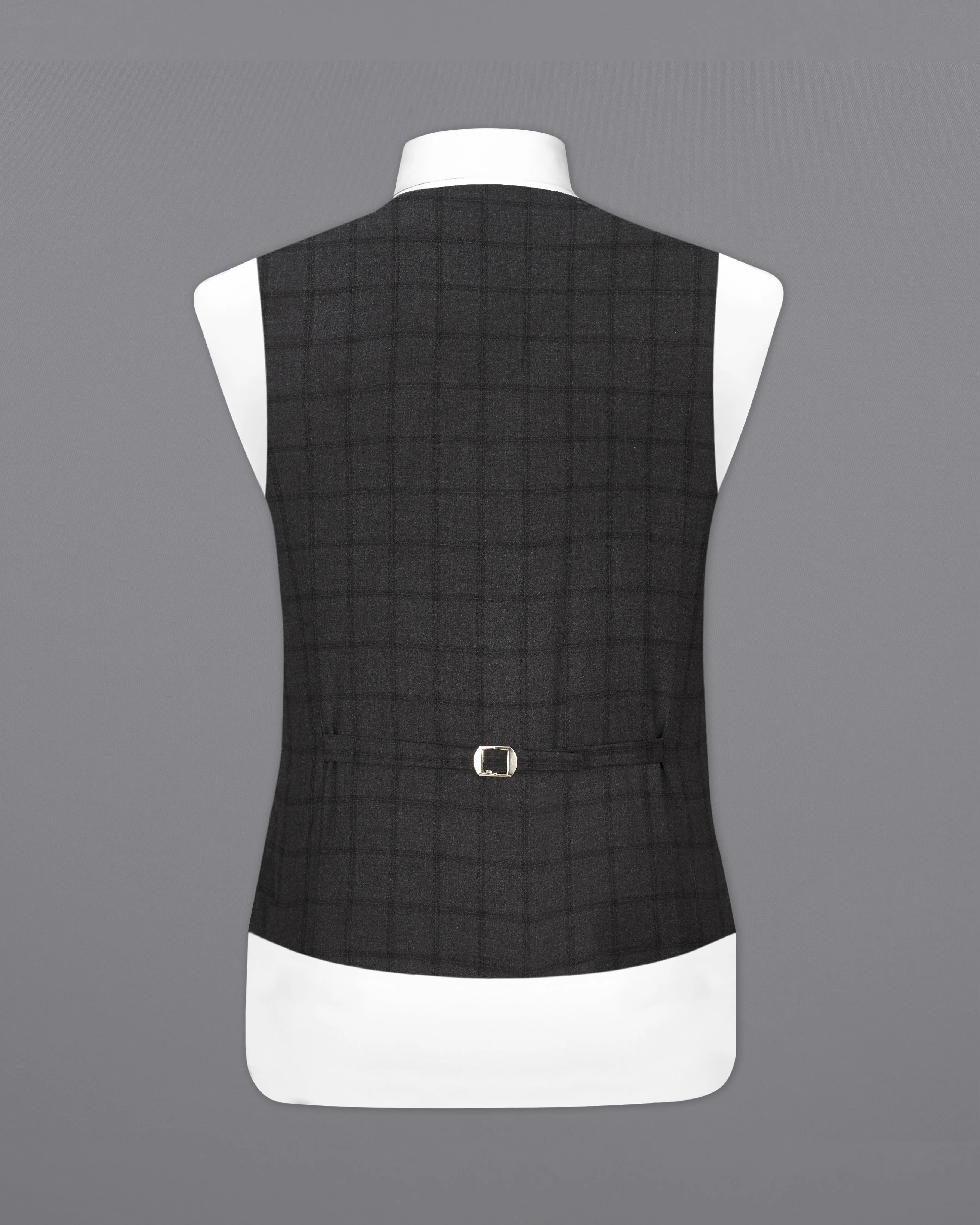 Baltic Black Windowpane Waistcoat