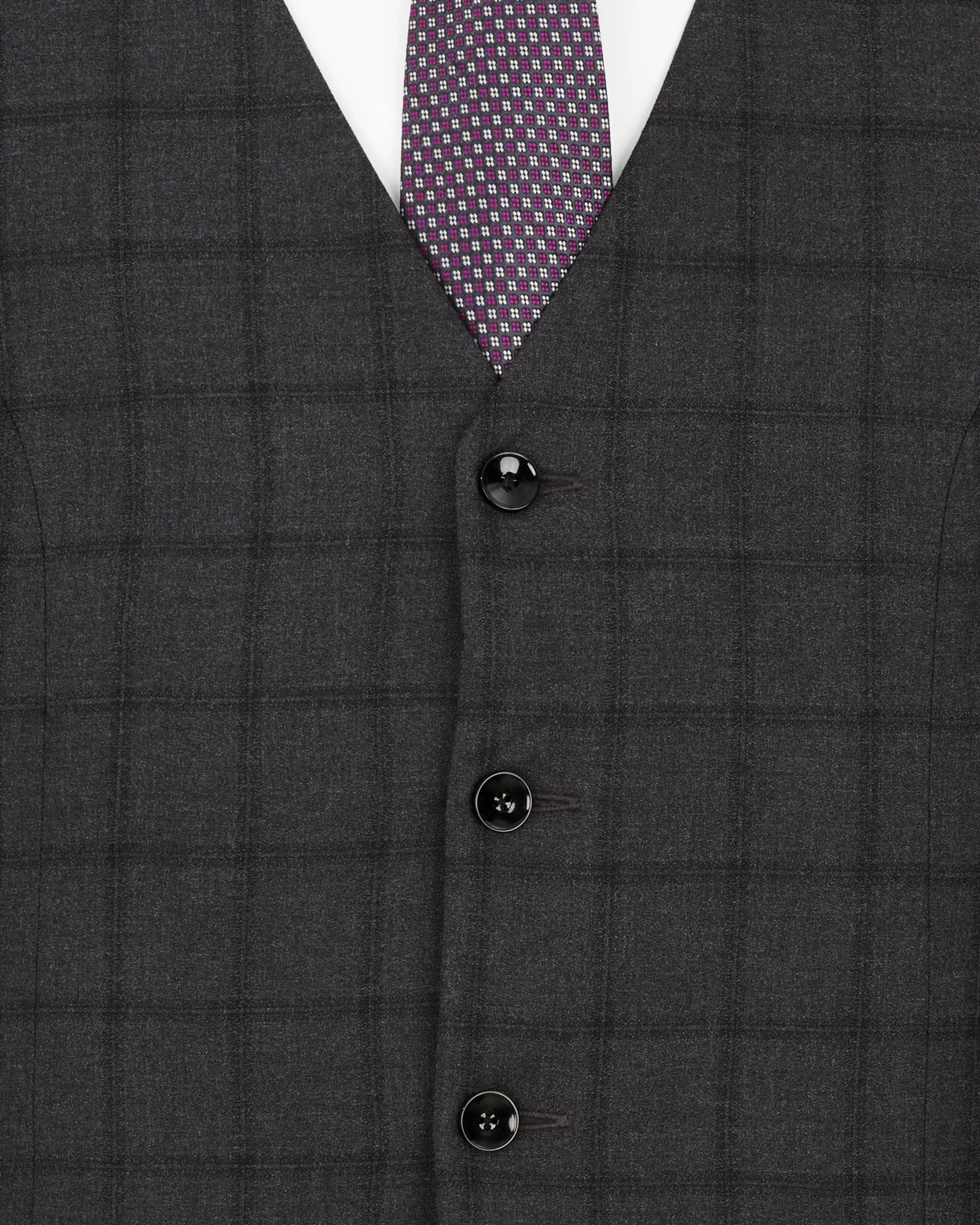 Baltic Black Windowpane Waistcoat