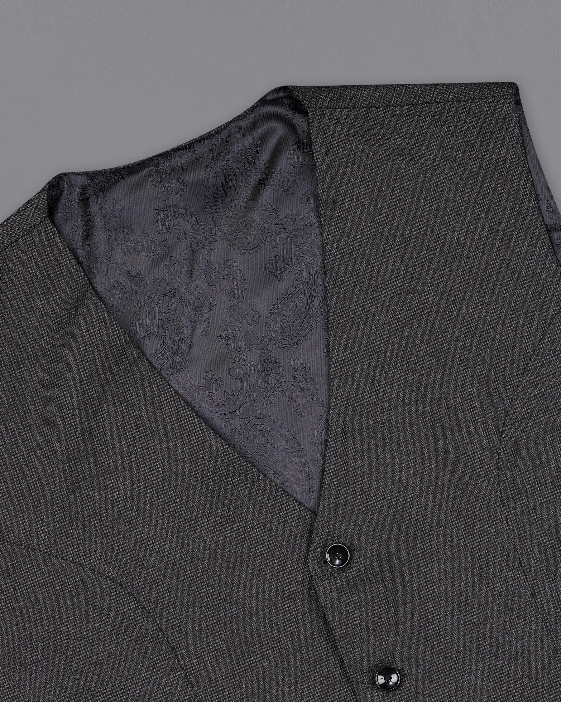 Baltic Sea Grey Textured Waistcoat