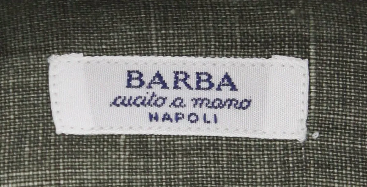 Barba Napoli Olive Green Shirt - Slim