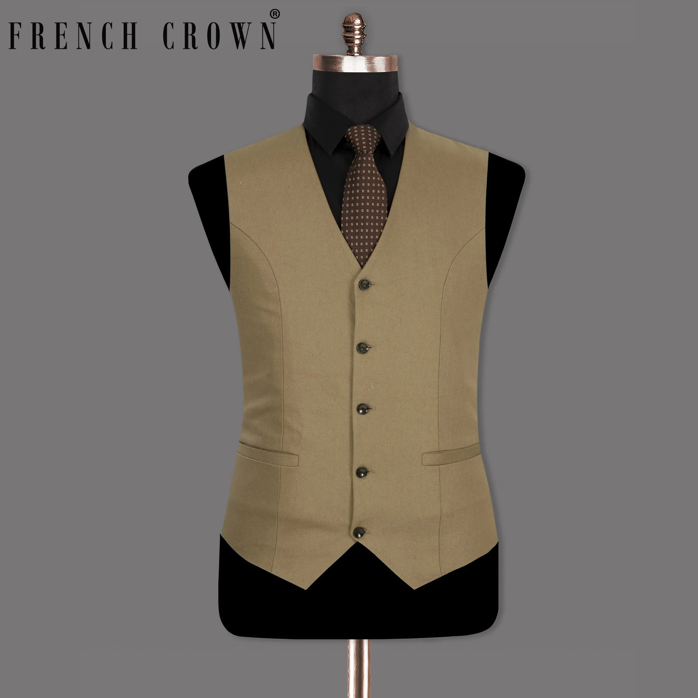 Barley Corn Brown Premium Cotton Waistcoat