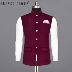 Barossa Maroon Velvet Designer Nehru Jacket