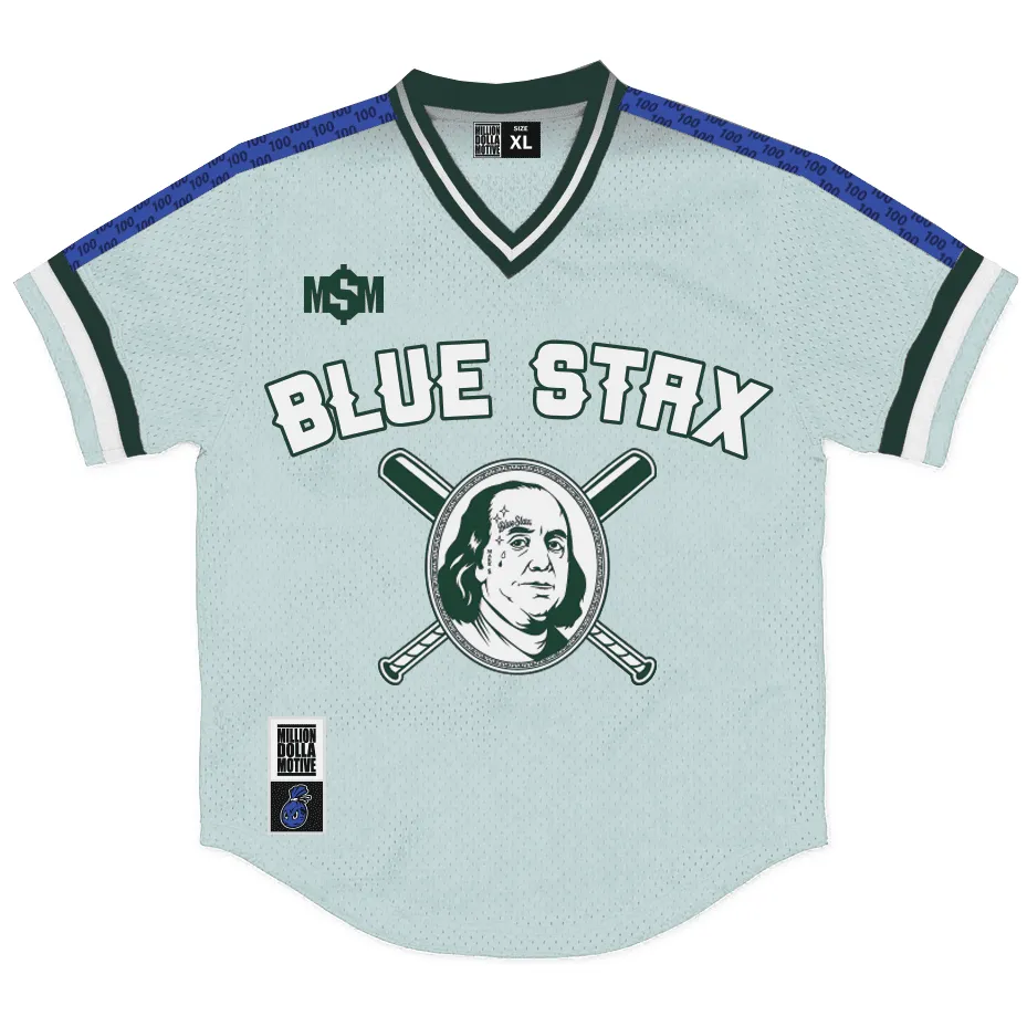 Optimized Title: Stylish Benjamin Blue Jersey by Blue Stax - Comfortable & Trendy Athletic Wear for Casual Outings