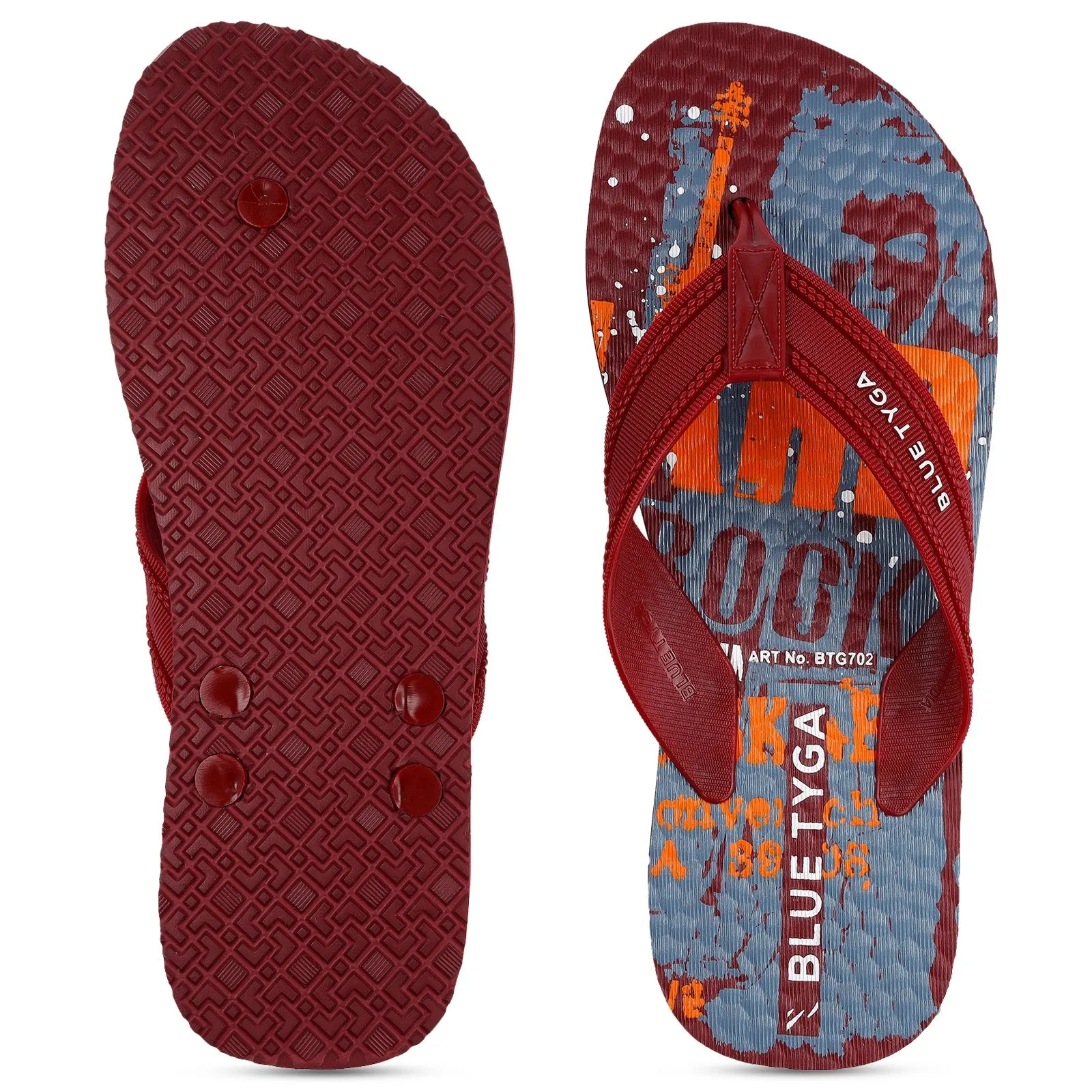 Blue Tyga Gents Flip Flop Thong  - BTG702 Maroon