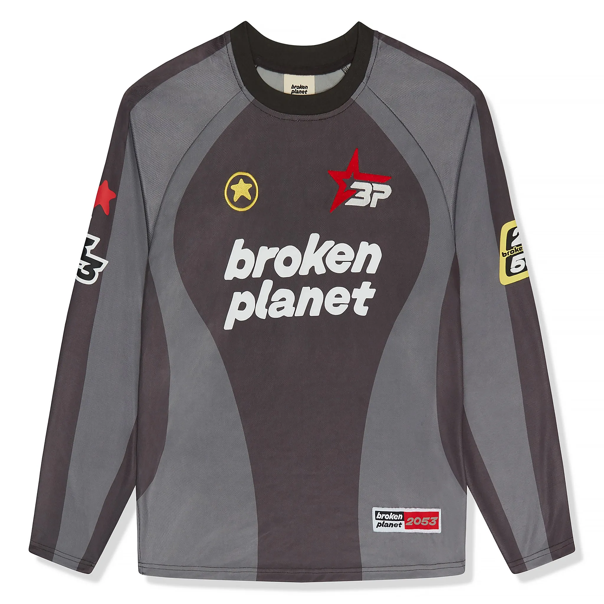 Broken Planet Football Black Grey Long Sleeve T Shirt