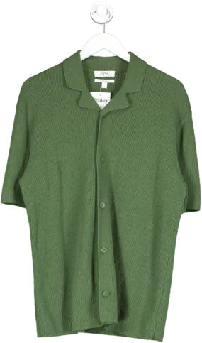 cos Green Relaxed Fit Ribbed Shirt UK S