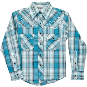 Cowgirl Hardware Girls' Plaid Print Snap Shirt