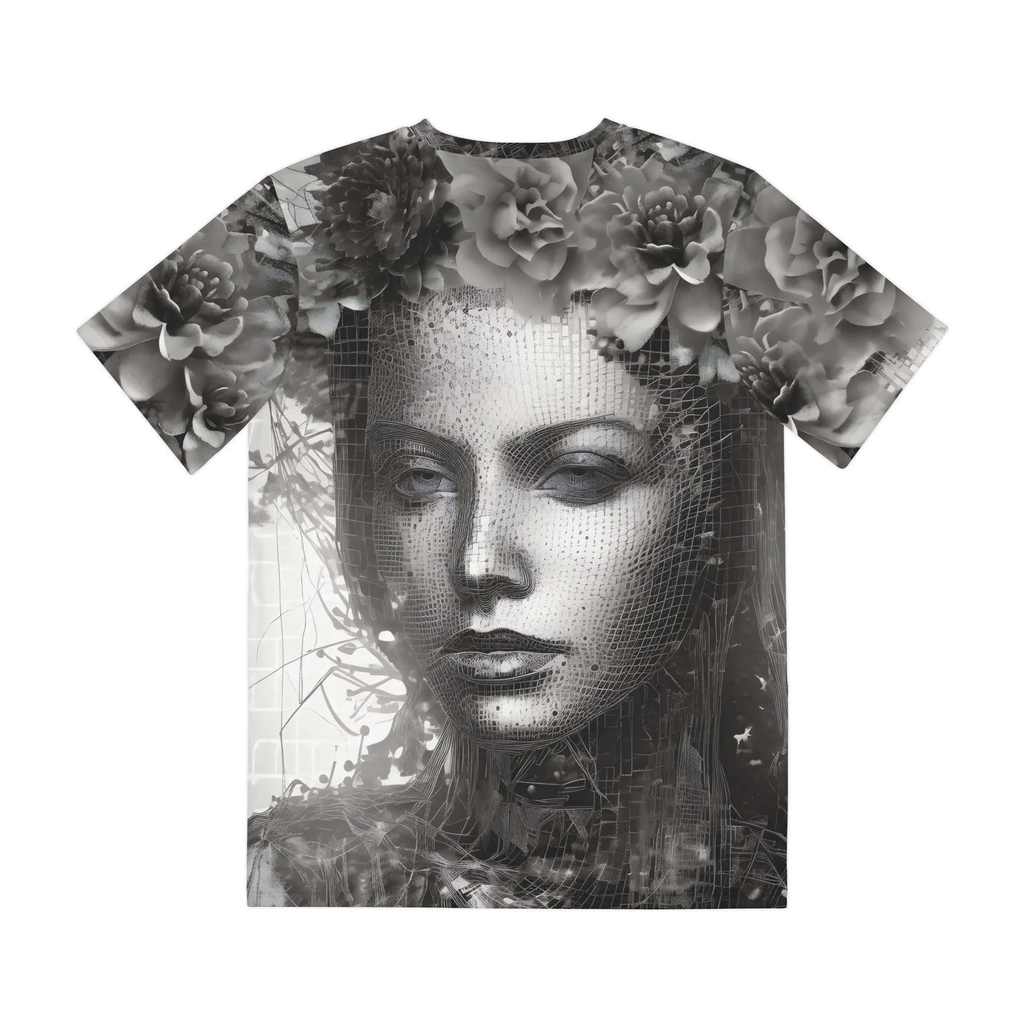 Cyber Matrix Rose Woman B&W Variation - Other Worldly Ethereal Vision Quest Shirt