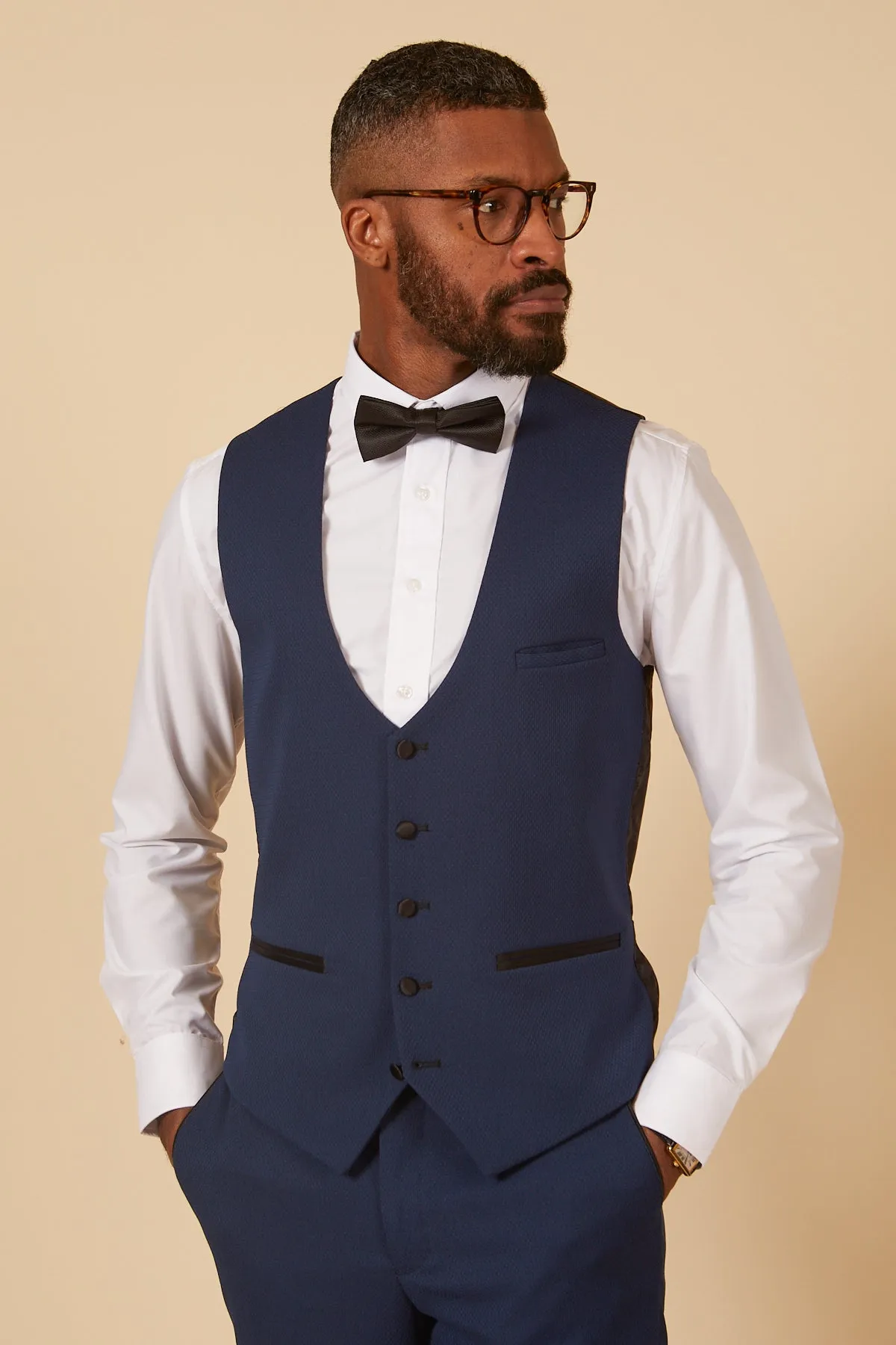 DALTON - Royal Blue Diamond Waistcoat