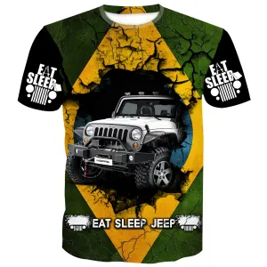 Eat Sleep Jeep Flag - Brazil