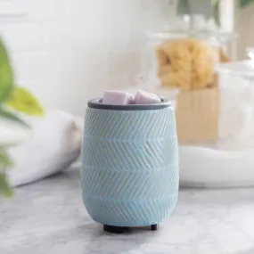 Flip Dish Wax Warmer Blue Herringbone