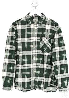 H&M Green Relaxed Fit Checked Flannel Shirt UK M