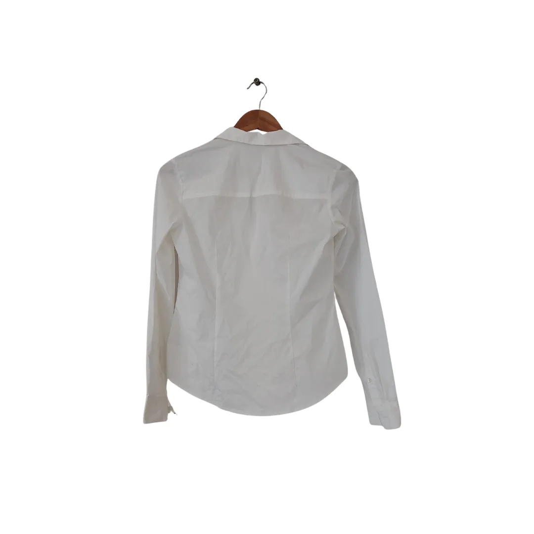 H&M White Pintuck Collared Shirt | Like New |