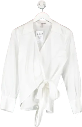 H&M White Wrap Shirt UK XS