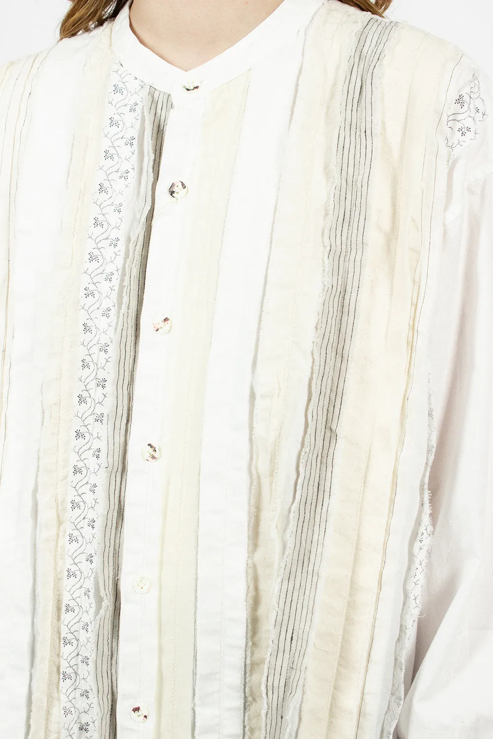 Hobo Patchwork Dress Shirt White