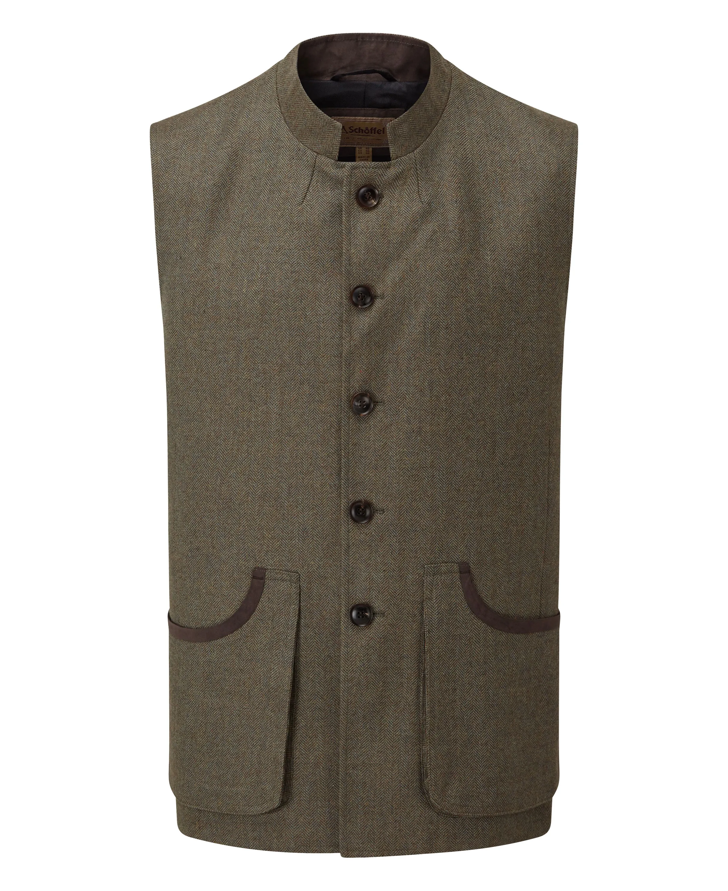 Holcot Tweed Waistcoat - Loden Green Herringbone