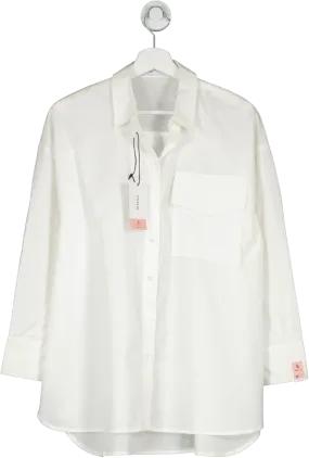 lefties White Oversized Long Sleeve Shirt UK S