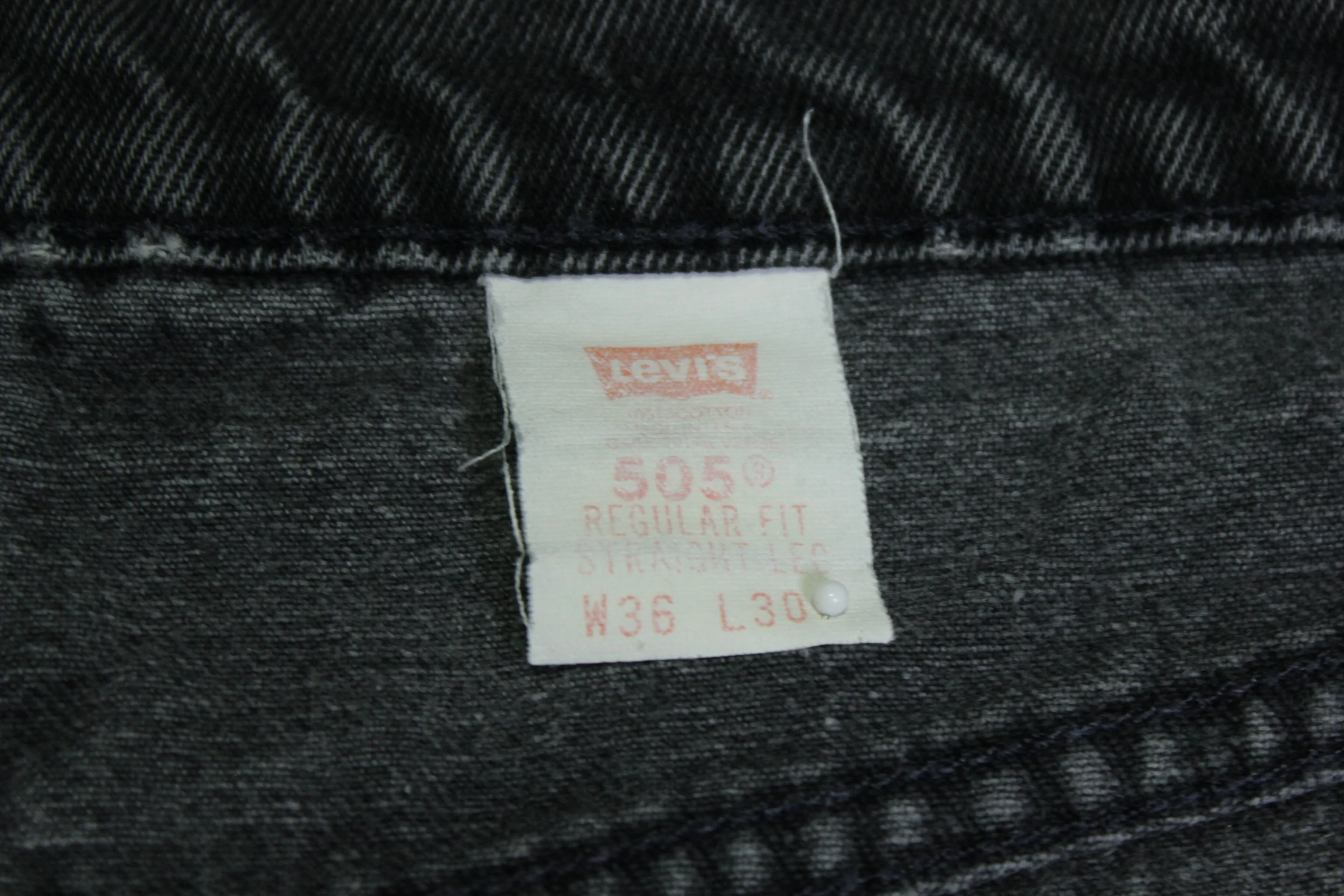 Levis 505 Orange Tab Vintage 80's Made in USA Black Denim Grunge Rocker Jeans