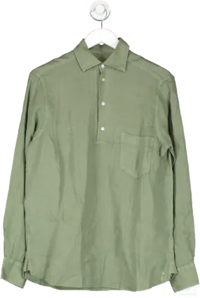 MANEBÍ Green Panama Linen Shirt UK M