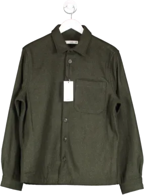 MANGO Olive Green Brushed Overshirt BNWT UK M