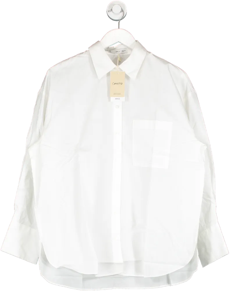 MANGO White Regular Fit Cotton Shirt BNWT UK 10