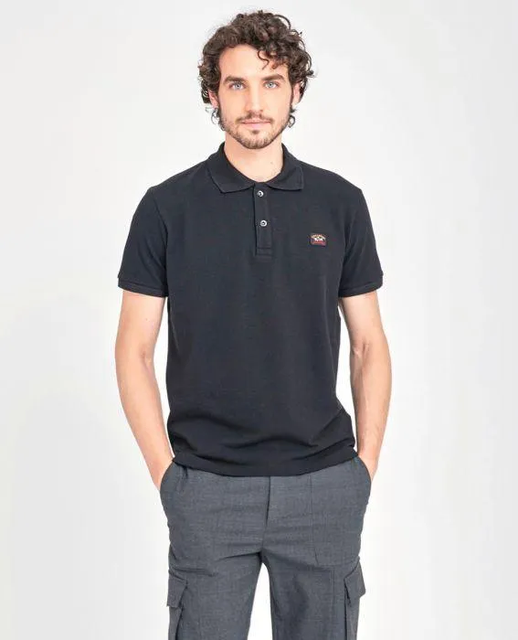 Paul & Shark Short Sleeve Badge Polo Shirt Black