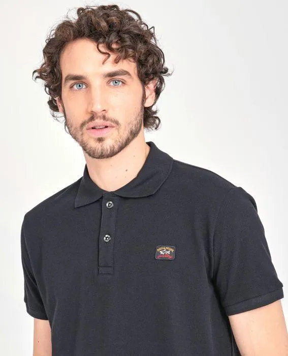 Paul & Shark Short Sleeve Badge Polo Shirt Black