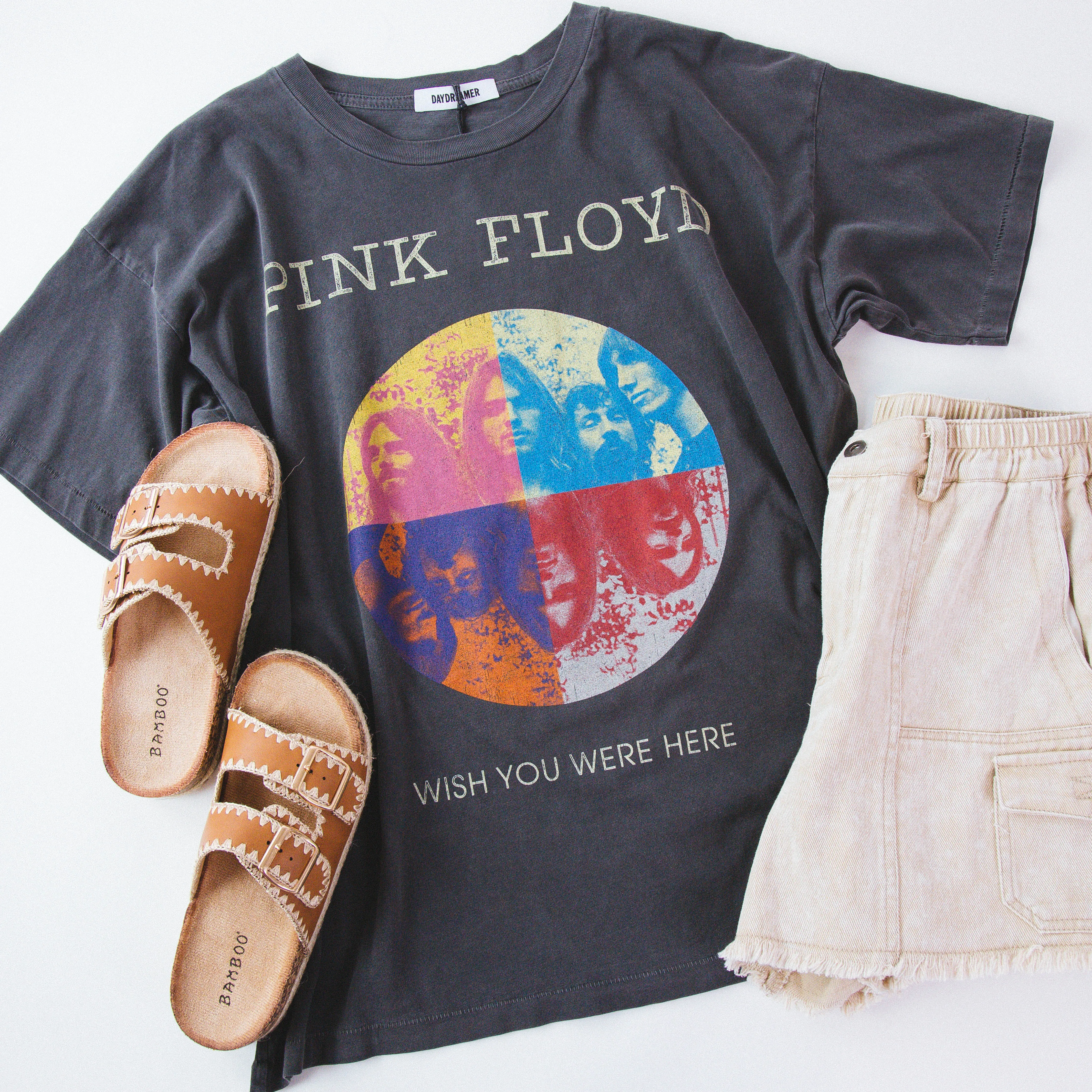 Pink Floyd Wish You Were Here Tee, Pigment Black | Daydreamer