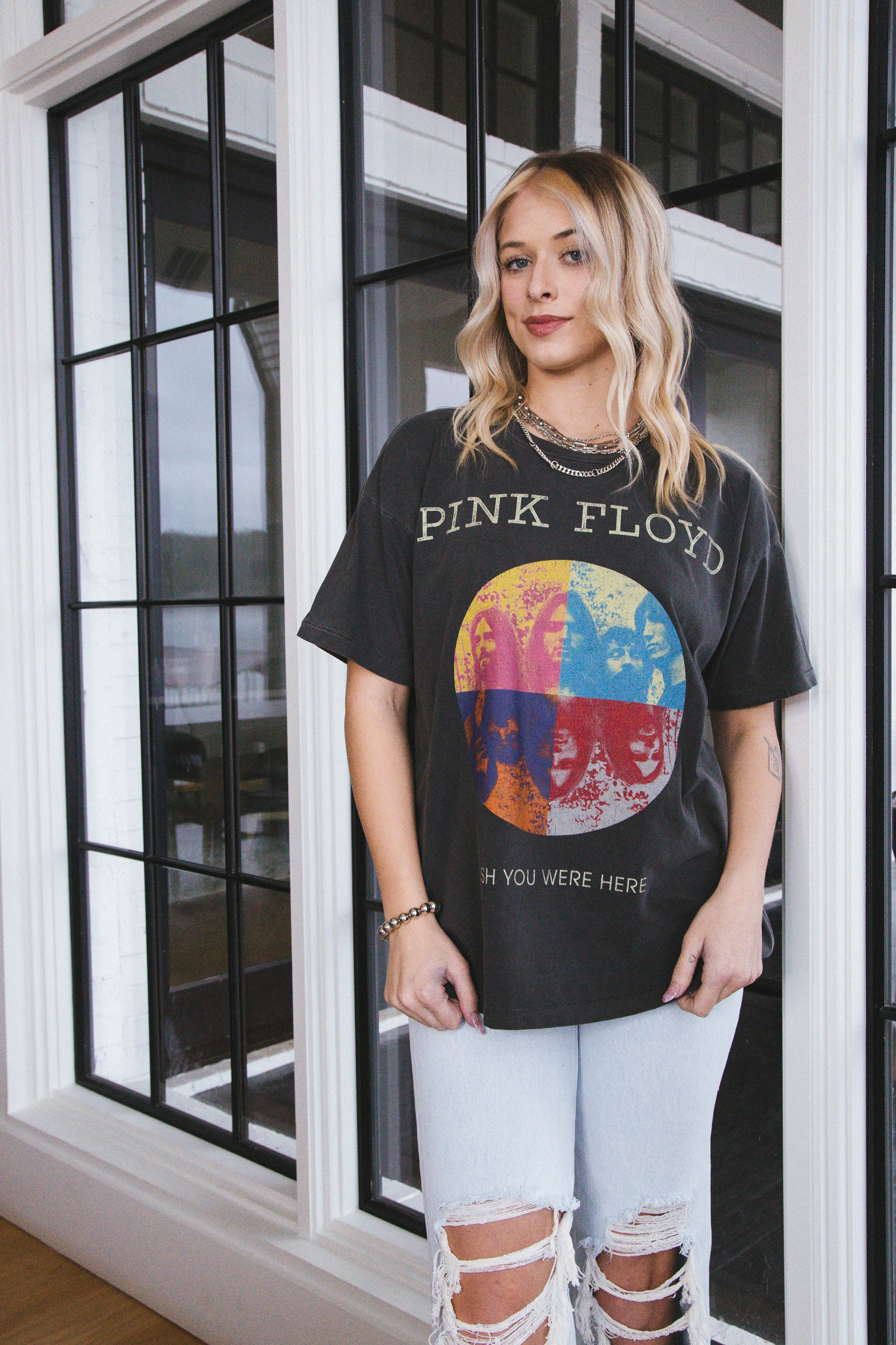 Pink Floyd Wish You Were Here Tee, Pigment Black | Daydreamer