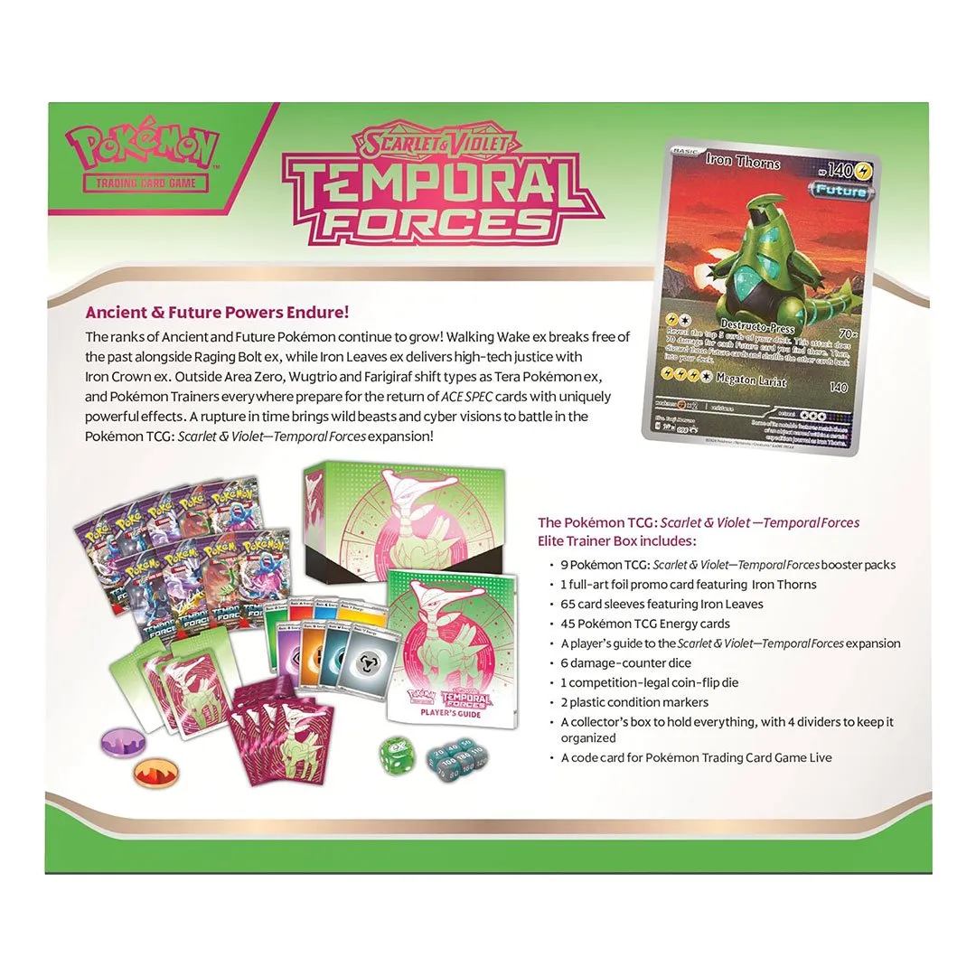 Pokemon TCG: Scarlet & Violet: Temporal Forces Elite Trainer Box Card Game