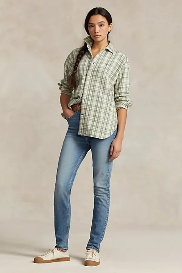 Relaxed Fit Plaid Cotton Shirt