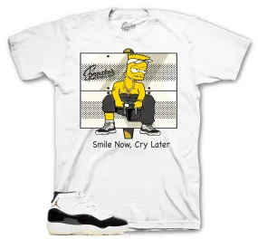 Retro 11 Gratitude Shirt - Smile Now Cry Later - White