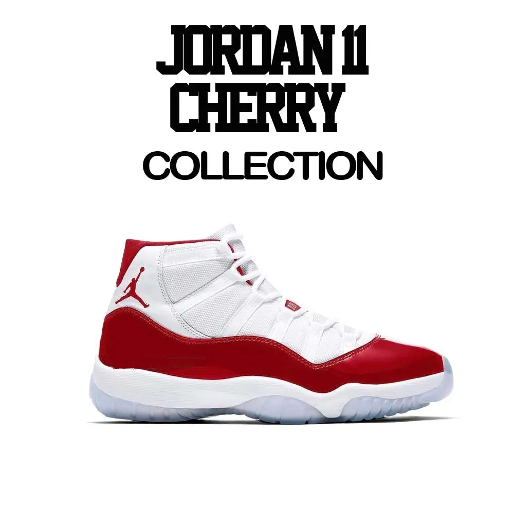 Retro 11 Varsity Red Shirt - Bull - White