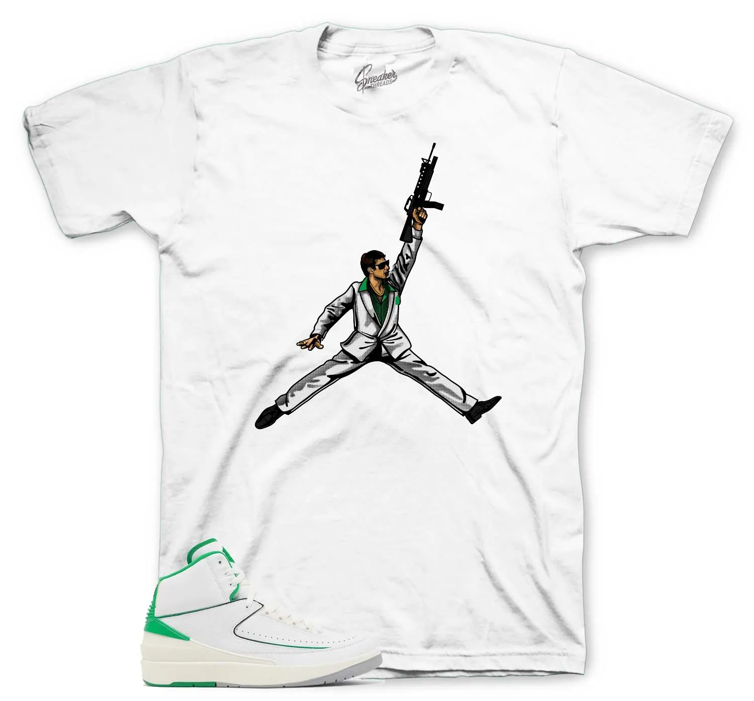 Retro 2 Lucky Green Shirt - Air Tony - White