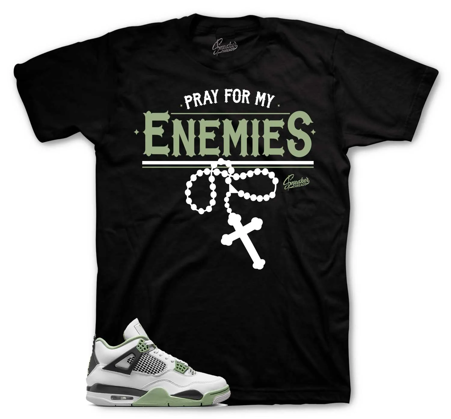 Retro 4 Oil Green Seafoam Enemies Shirt