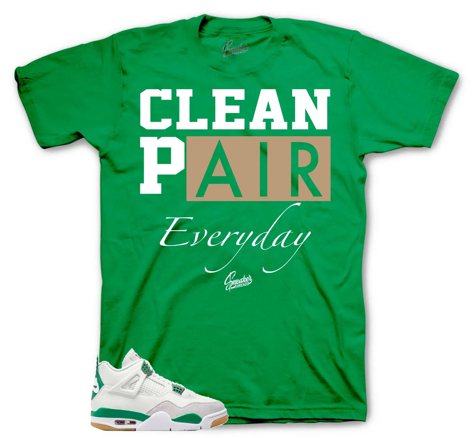 Retro 4 SB Pine Green Clean Pair Shirt