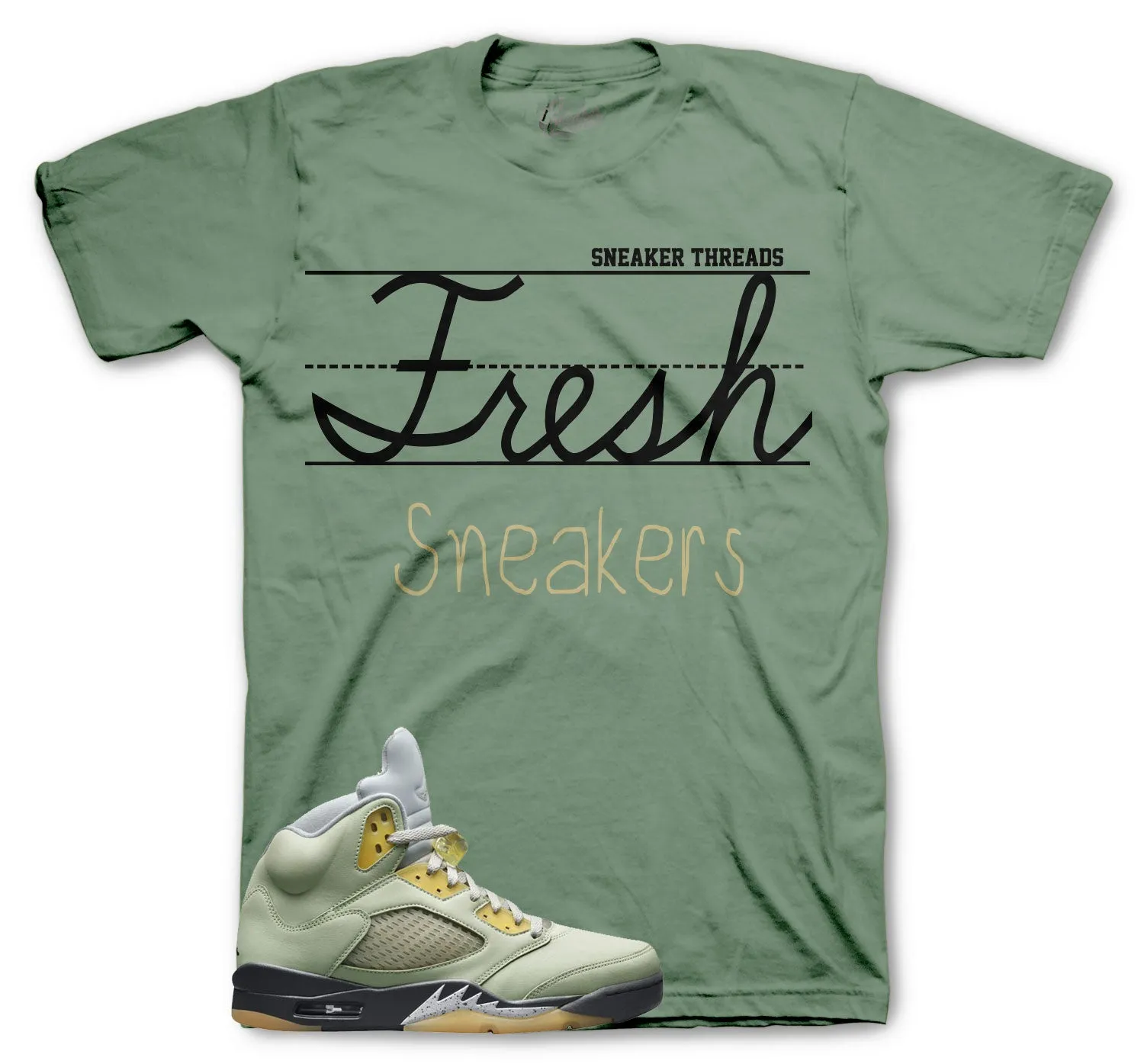 Retro 5 Jade Horizon Shirt - Fresh Sneakers - Green all