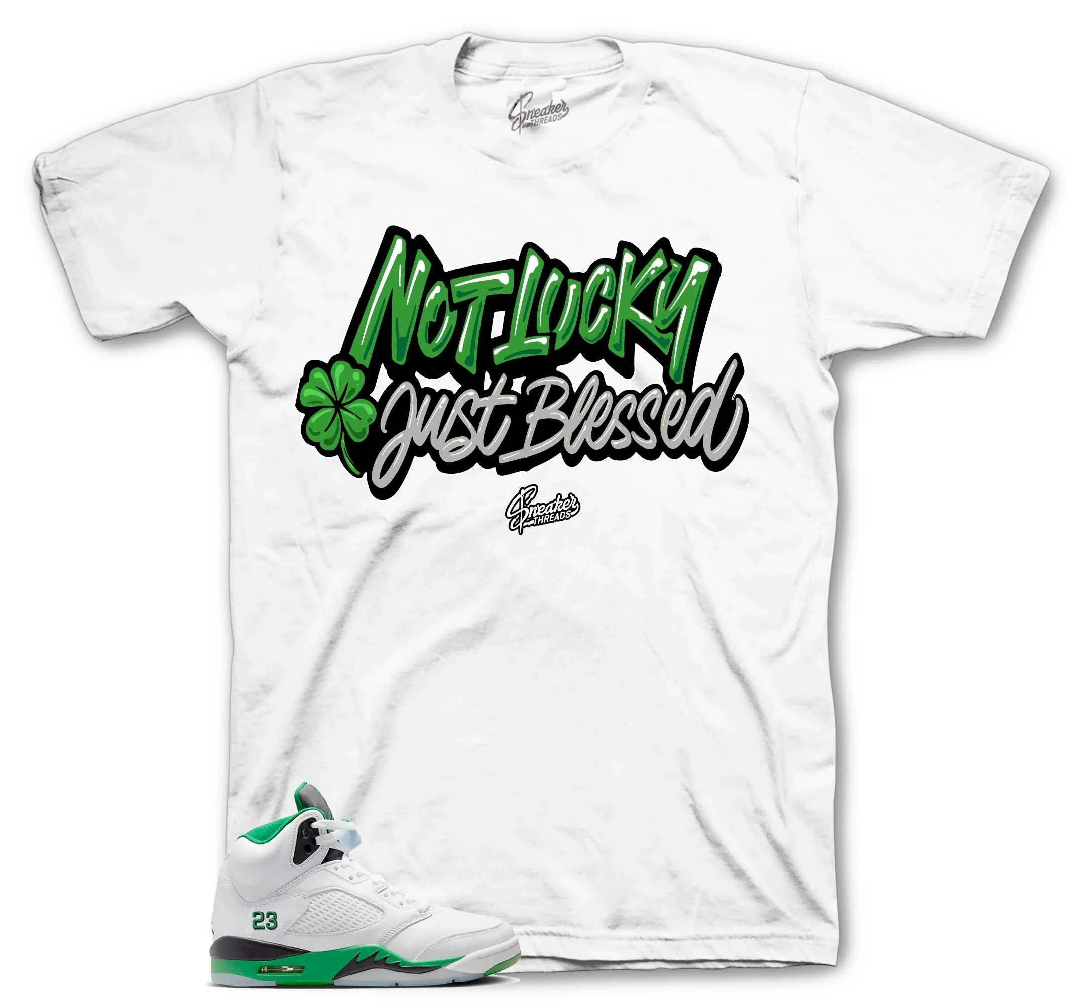 Retro 5 Lucky Green Just Blessed Shirt